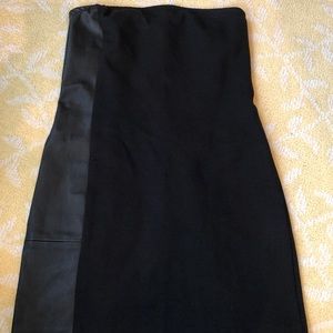 DKNY little black dress with leather panel